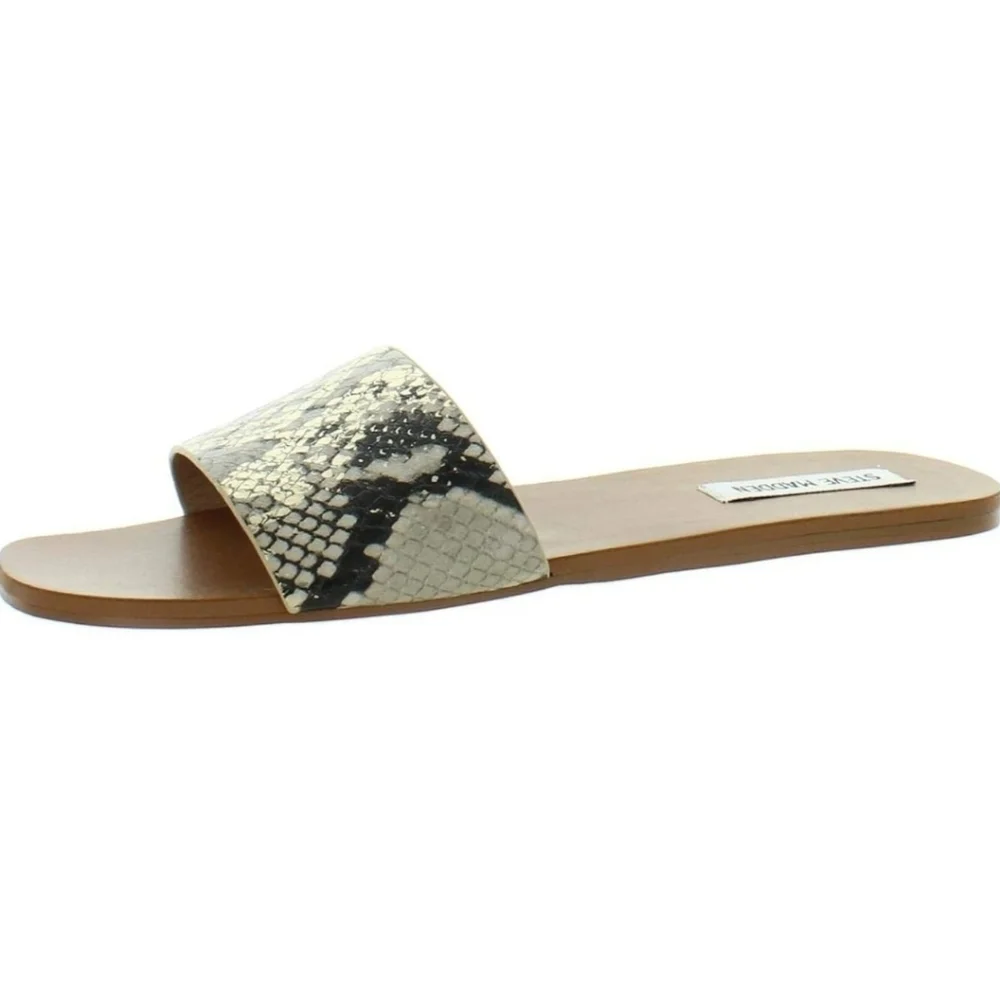 Steve Madden Women Nikini Leather Sandals Flats flip flop shoes sz 8.5M